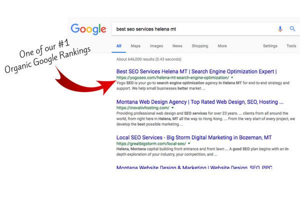 Helena Mt #1 Google Organic Search Results Helena SEO